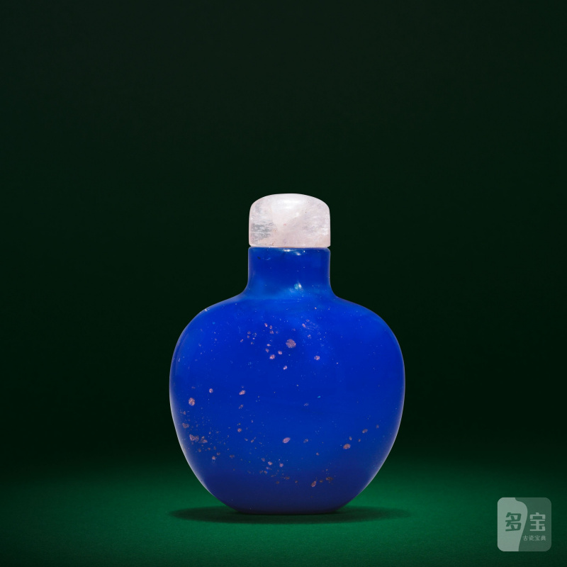 十八世紀 仿青金石玻璃鼻烟壺 | A GLASS 'LAPIS LAZULI' SNUFF BOTTLE - 图4